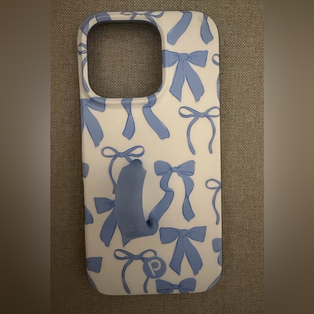 Loopy Blue Bow Pattern iPhone 16 Pro Case